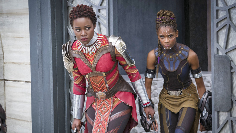 Lupita Nyong'o and Letitia Wright in Black Panther