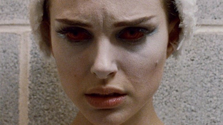 Natalie Portman with red eyes in Black Swan