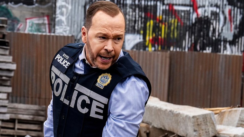 Donnie Wahlberg as Danny Reagan with his police vest on in Blue Bloods