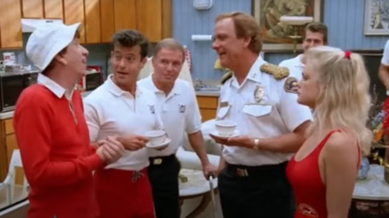 Gilligan meets the Baywatch crew in the break room