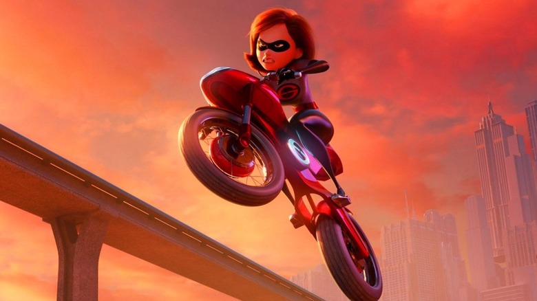 Elastigirl riding motorcycle