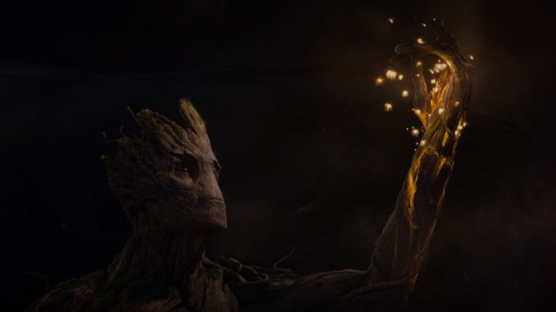 Groot spawns some spores in Guardians of the Galaxy.