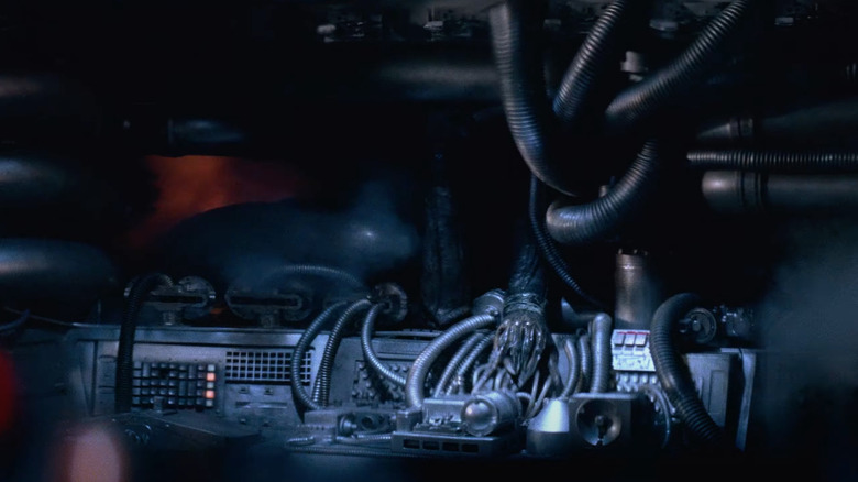 The Xenomorph sleeps on the escape pod in Alien