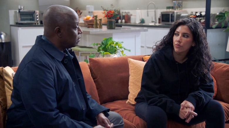 Brooklyn 99 holt and rosa talk on couch