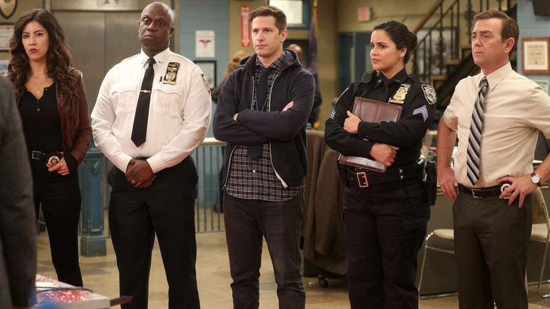 Rosa Holt Jake Amy and Boyle looking confused on Brooklyn Nine-Nine