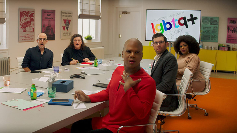 Jim Rash, Billy Eichner, Miss Lawrence, Eve Lindley, and TS Madison in Bros