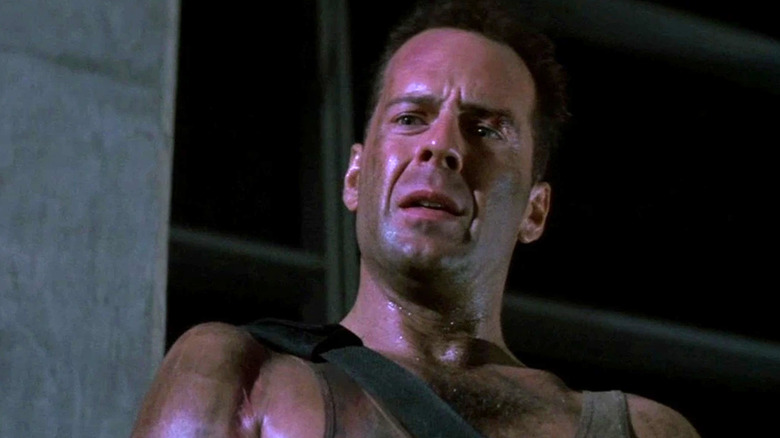 John McClain looking sweaty in Die Hard