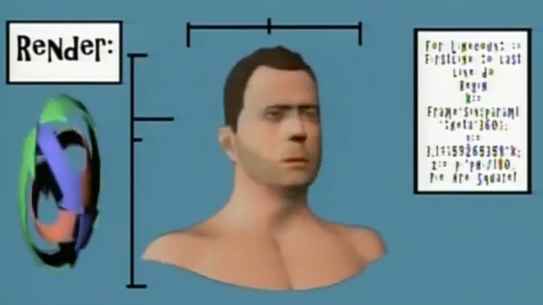 Bruce Willis's digital avatar as seen in the Bruno child.