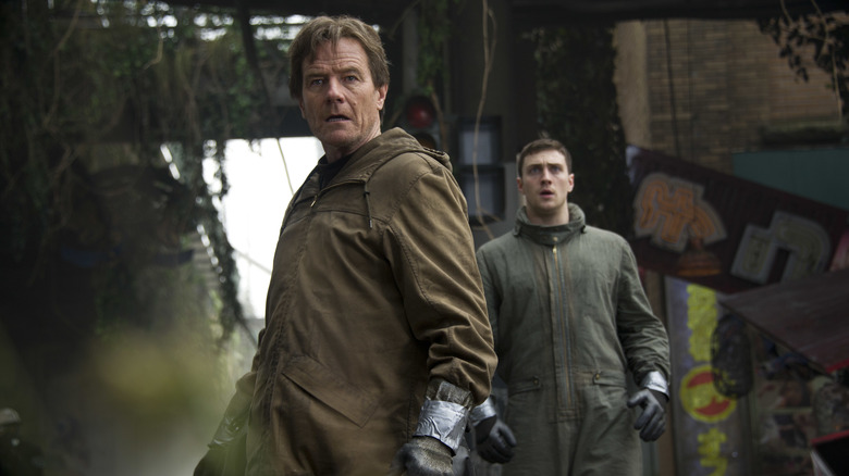 Bryan Cranston e Aaron Taylor-Johnson em Godzilla