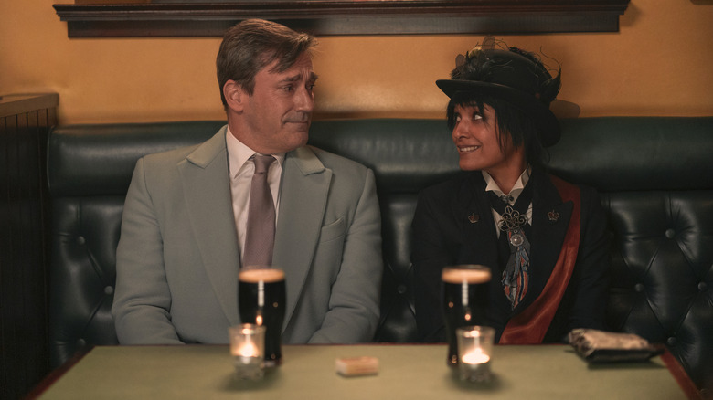 Shelley Conn and Jon Hamm in Good Omens