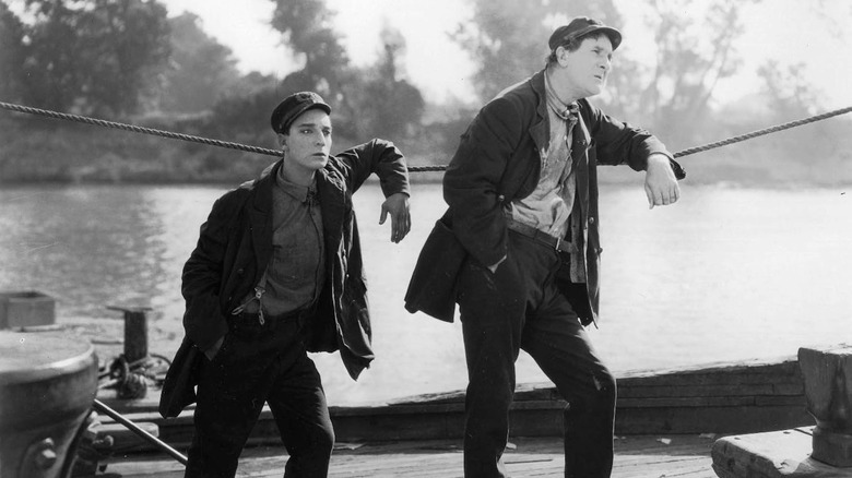 Buster Keaton and Ernest Torrence in Steamboat Bill, Jr.