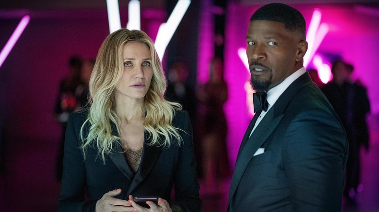 Cameron Diaz and Jamie Fox like Emily and Matt who look concerned in action