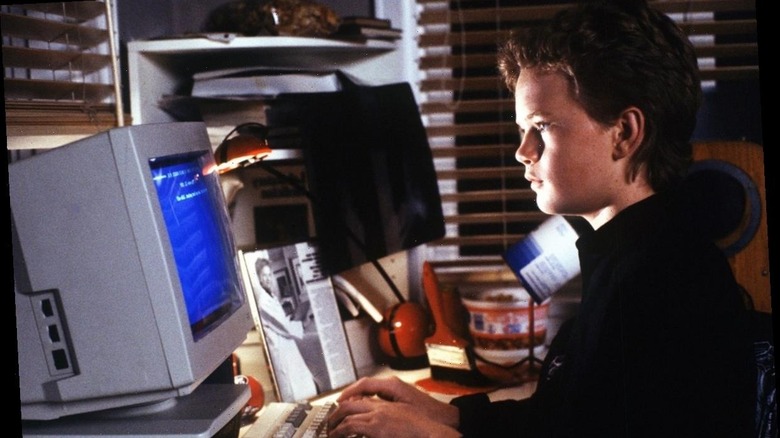 Neil Patrick Harris at computer Doogie Howser, M.D.