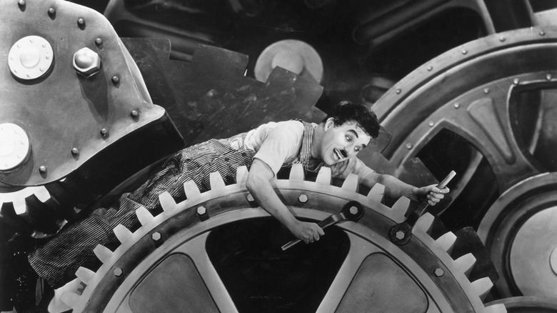 Charlie Chaplin gears modern times