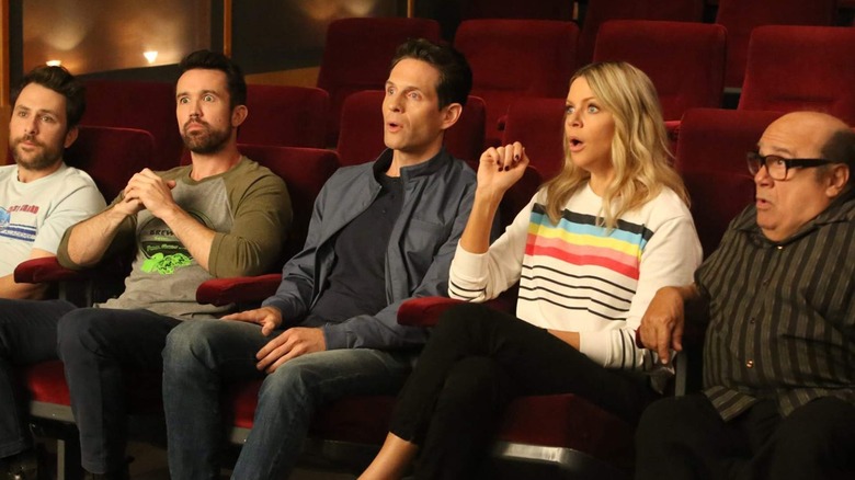 Charlie Day, Kaitlin Olson, Rob McElhenney, Glenn Howerton, and Danny DeVito in It's Always Sunny in Philadelphia