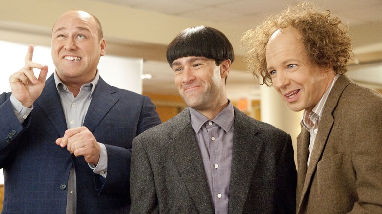 The three main cast members of 2012's The Three Stooges