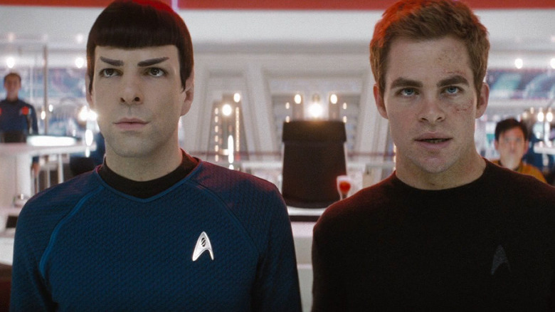 Zachary Quinto and Chris Pine in Star Trek (2009)