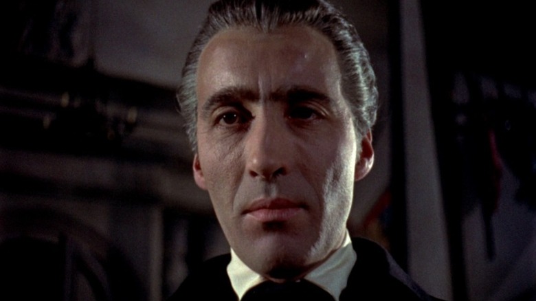 Christopher Lee as Dracula eyeballing his next meal in Horror of Dracula