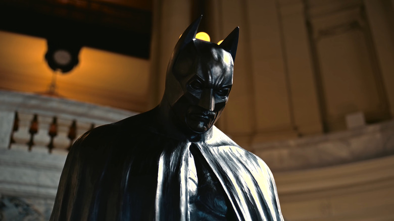 A statue of Batman from The Dark Knight Rises