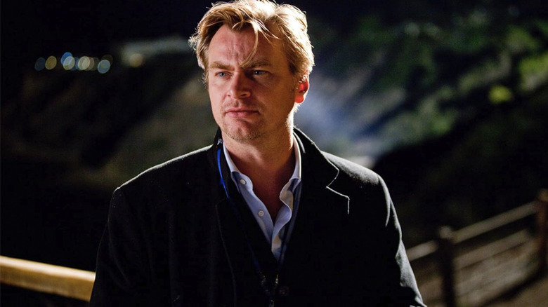 Christopher Nolan on the set of the film 