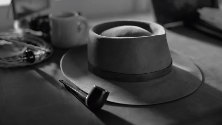 Oppenheimer's hat on a table in Oppenheimer