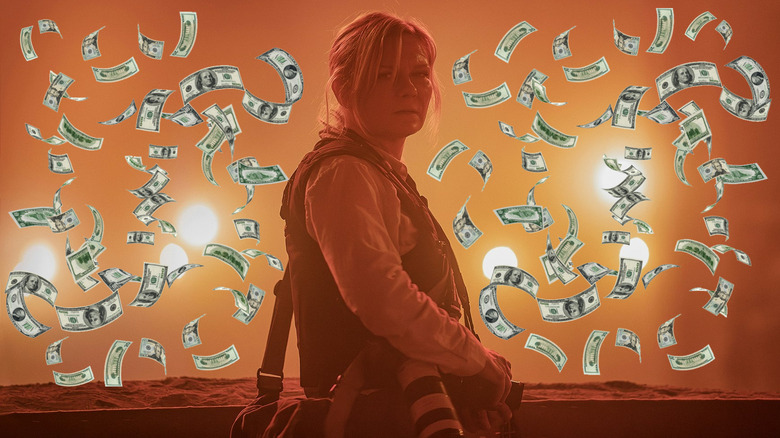 Civil War movie 2024 Kirsten Dunst money 