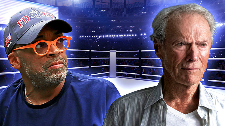 Spike Lee and Clint Eastwood in a boxing ring