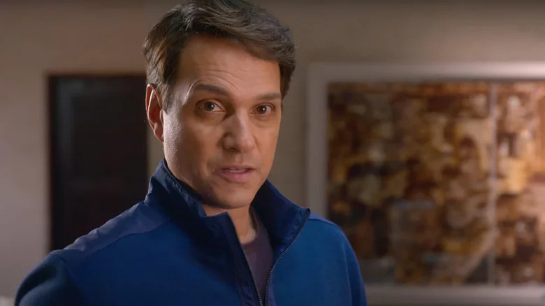 Ralph Macchio's Daniel LaRusso wearing blue coat on Cobra Kai