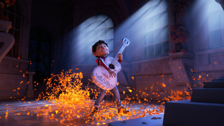 Miguel shreds the guitar in Coco