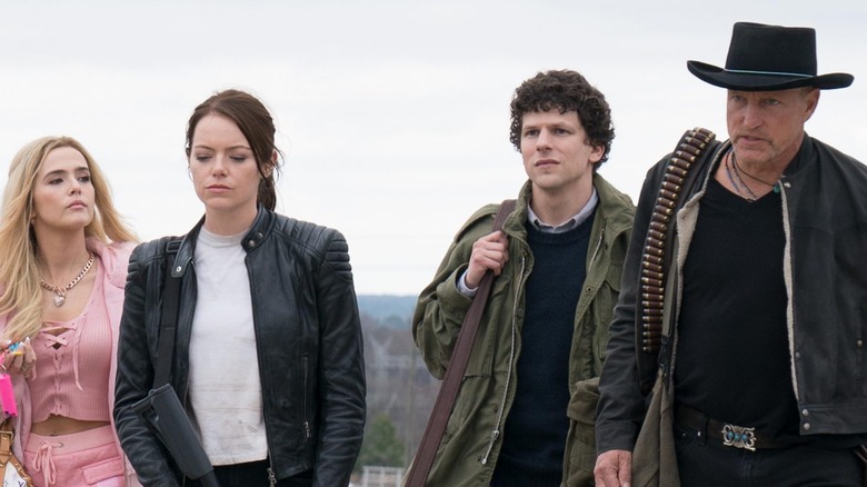 Emma Stone, Jesse Eisenberg, and Woody Harrelson in Zombieland