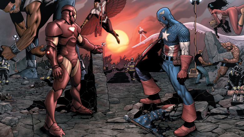 Iron Man and Captain America face off