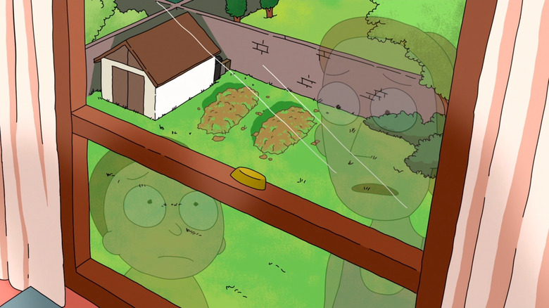 rick and morty morty and summer look out window