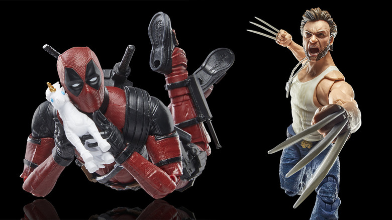 Figuras de Deadpool e Wolverine das lendas da Marvel