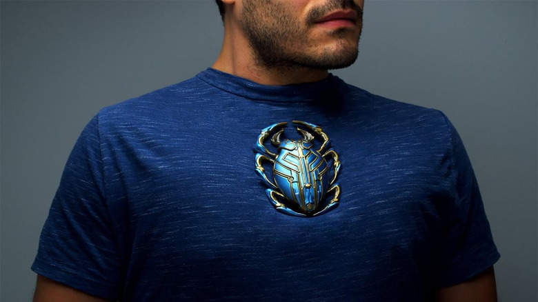 Blue Beetle Scarab Pin