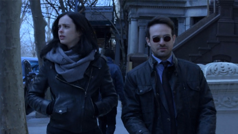 Krysten Ritter and Charlie Cox in The Defenders