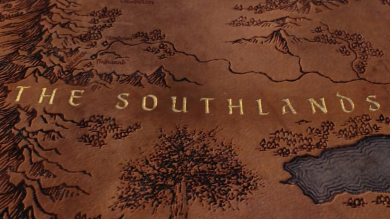 The Middle-earth map showing The Southlands