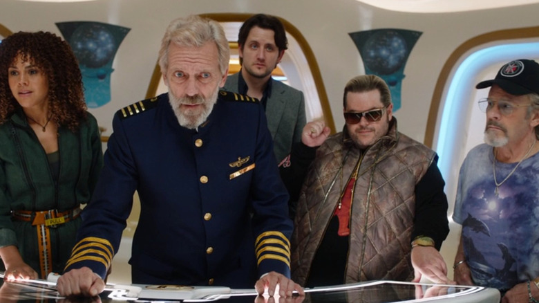 Lenora Crichlow, Hugh Laurie, Zach Woods, Josh Gad, and Ethan Phillips in Avenue 5