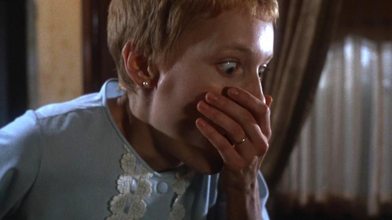 Mia Farrow gasping in Rosemary's Baby