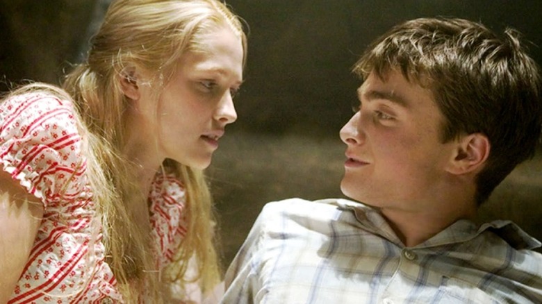 Daniel Radcliffe and Teresa Palmer looking at each other