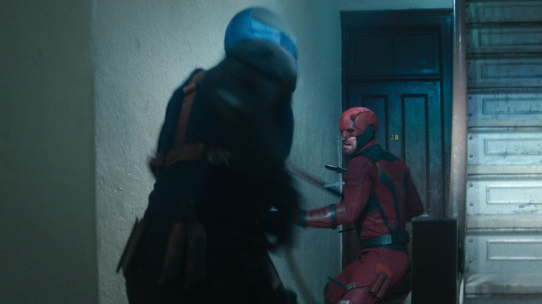 Charlie Cox as Matt Murdock/Daredevil fighting Wilson Bethel's Benjamin Poindexter/Bullseye in a scene from Daredevil: Born Again