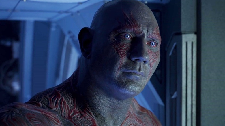 Drax the Destroyer boasting a sad expression