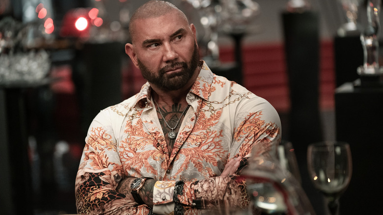Dave Bautista in Glass Onion: A Knives Out Mystery