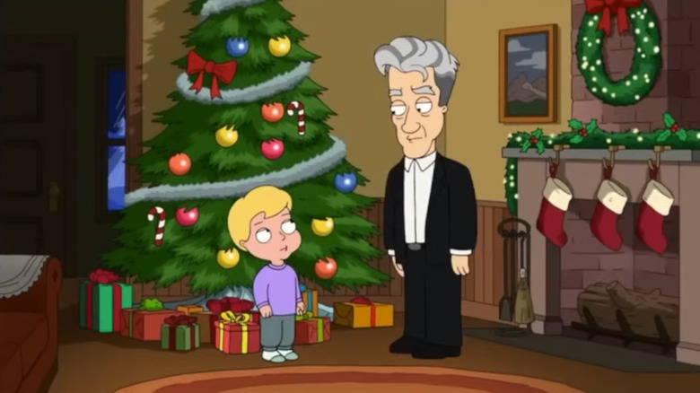 A child talking to David Lynch on Family Guy