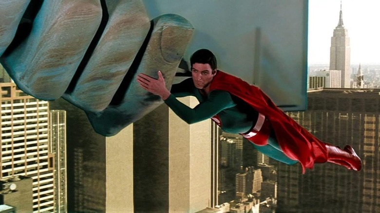 Superman IV: The Quest for Peace Superman carries statue