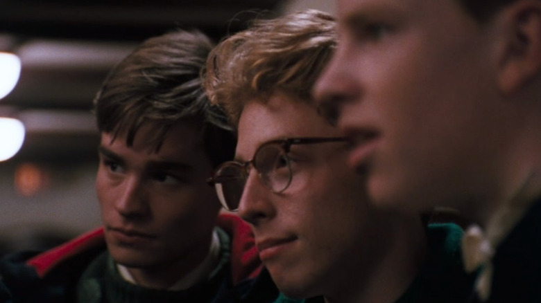 Robert Sean Leonard, Allelon Ruggiero and Dylan Kussman in Dead Poets Society