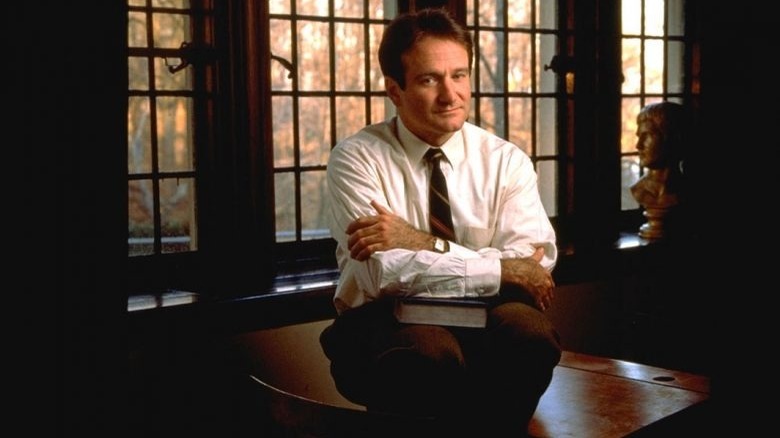 Robin Williams as John Keating in Dead Poets Society.