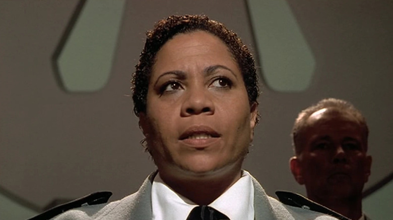 Denise Dowse as Sky Marshall Meru in Starship Troopers