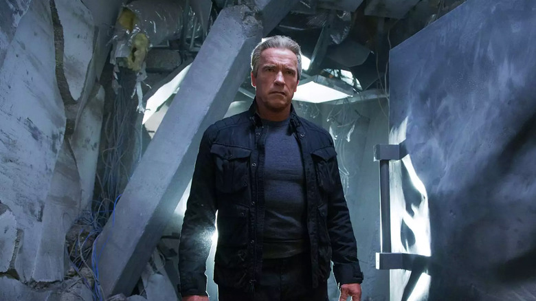 Arnold Schwarzenegger as the Terminator in Terminator Genisys