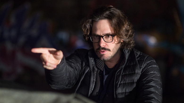 Edgar Wright directing Baby Driver