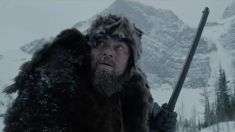 Leonardo DiCaprio as Hugh Glass in The Revenant